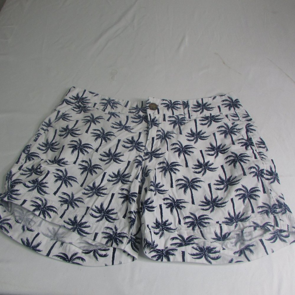 Old Navy Shorts 2 White Blue Palm Trees Tropical